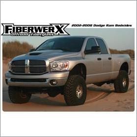 FiberWerX 4.5" Flare 2.5" Rise Front Fenders 06-08 Dodge Ram